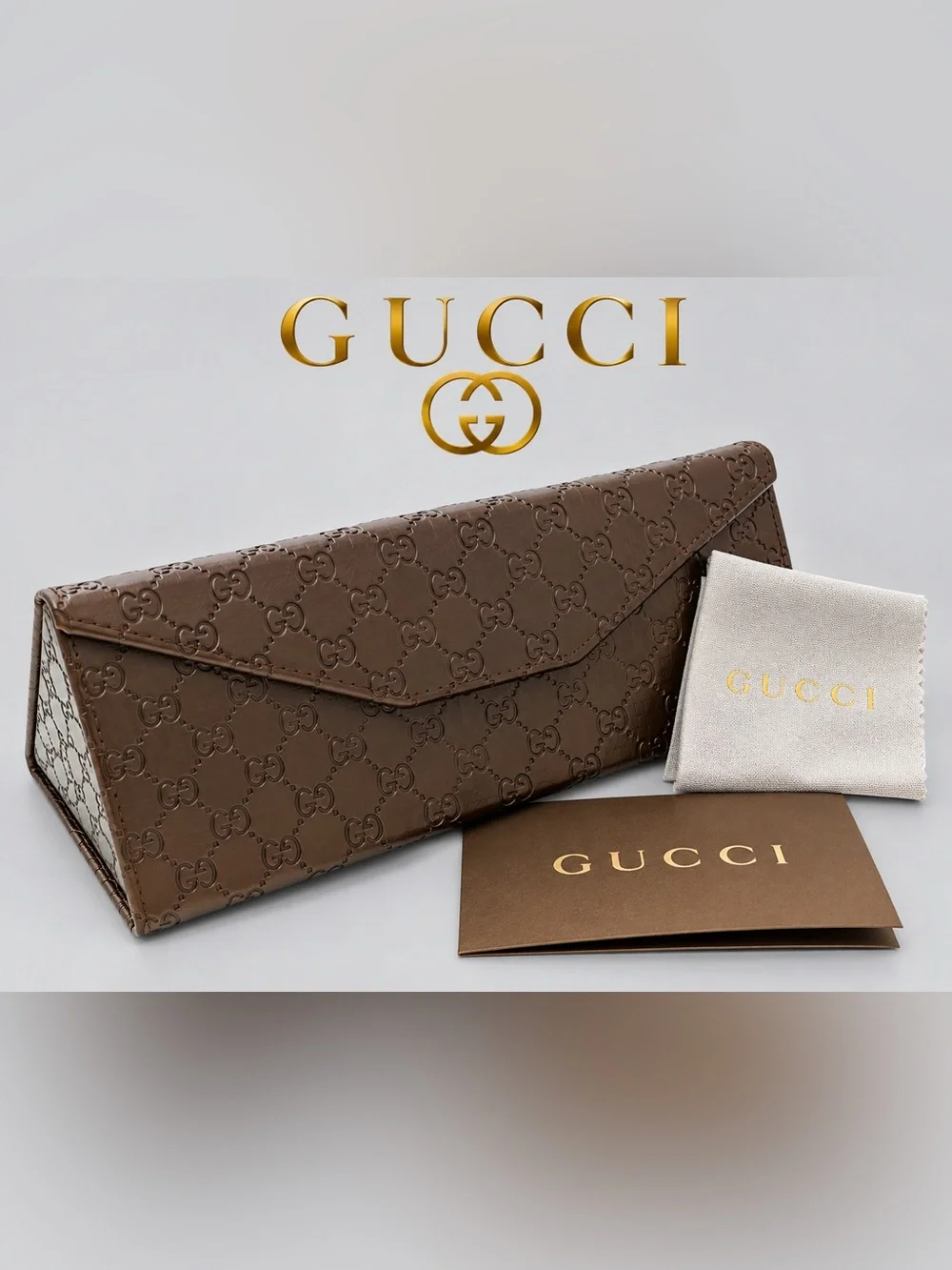 NEW GUCCI GG Logo Folding Eyeglasses Case